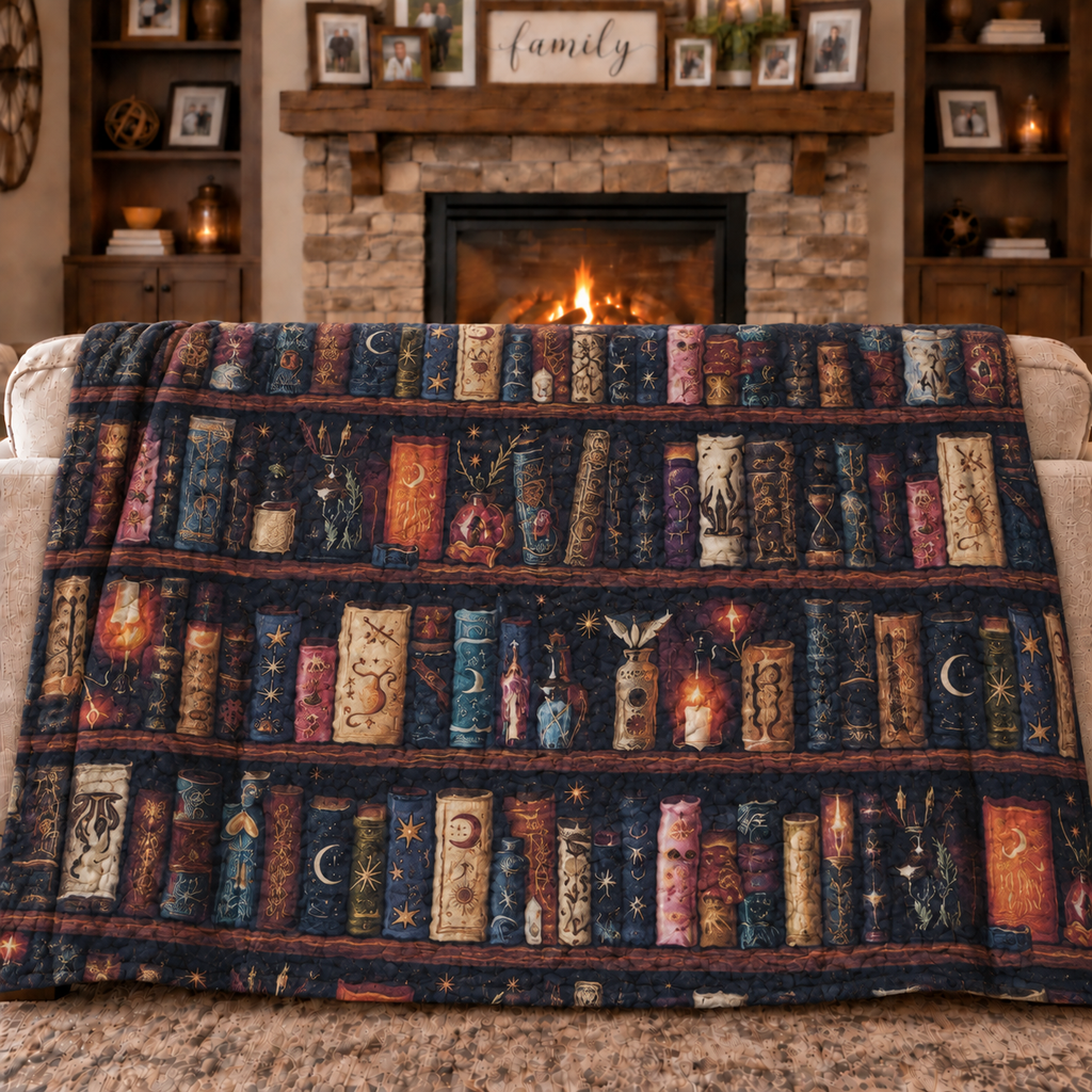 The Enchanted Bookshelf - 8 Layer Muslin Blanket