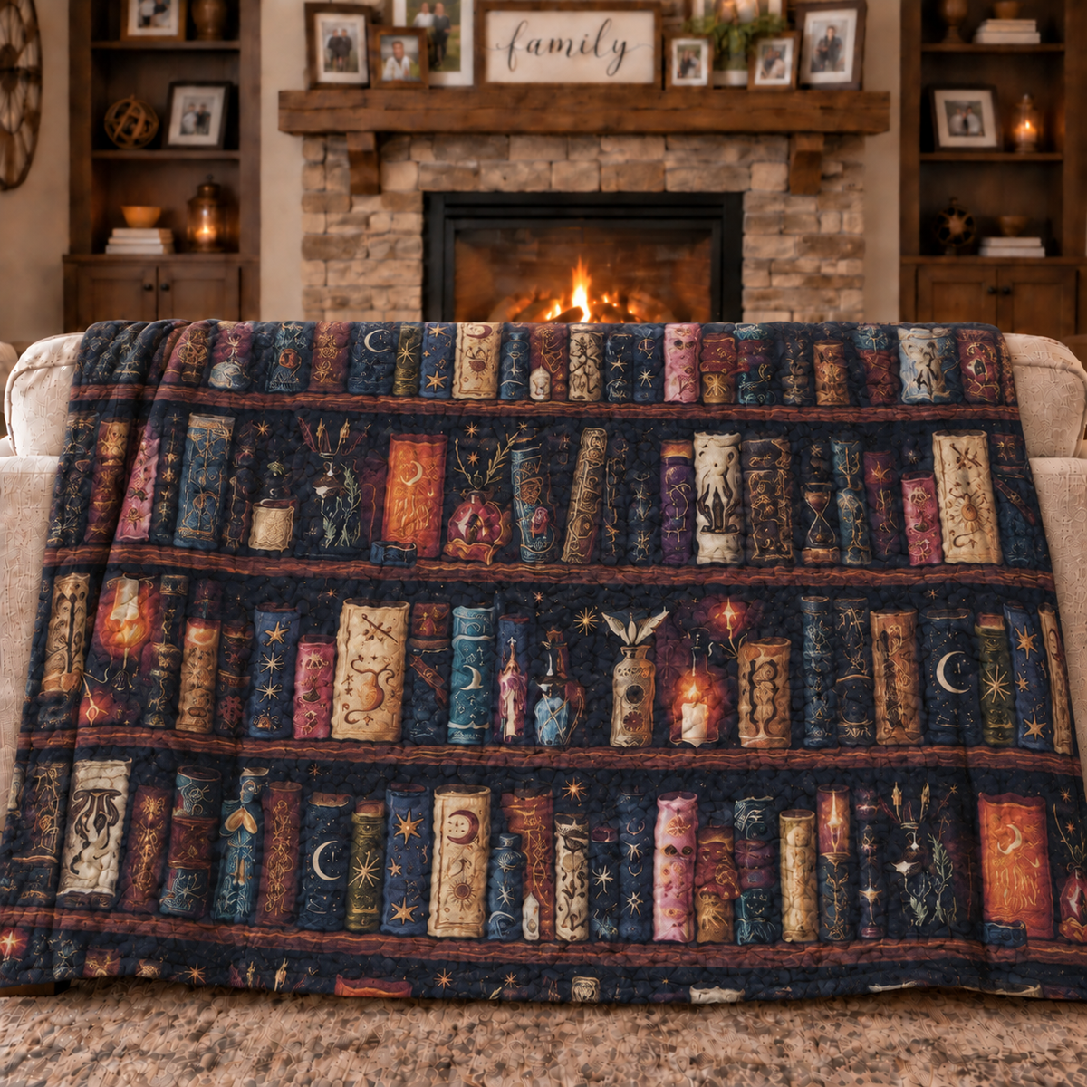 The Enchanted Bookshelf - 8 Layer Muslin Blanket