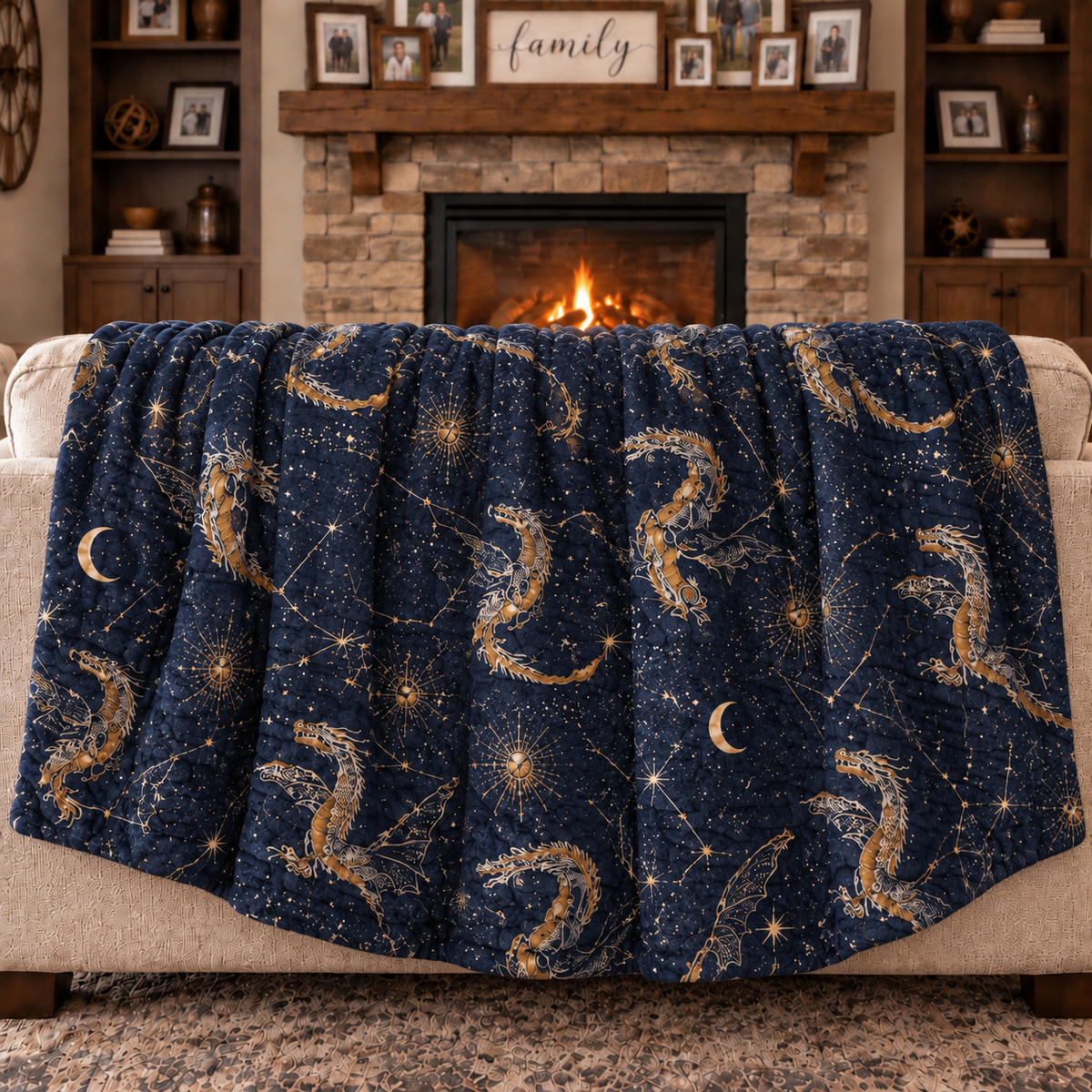 Born of Fire & Stars - 8 Layer Muslin Blanket