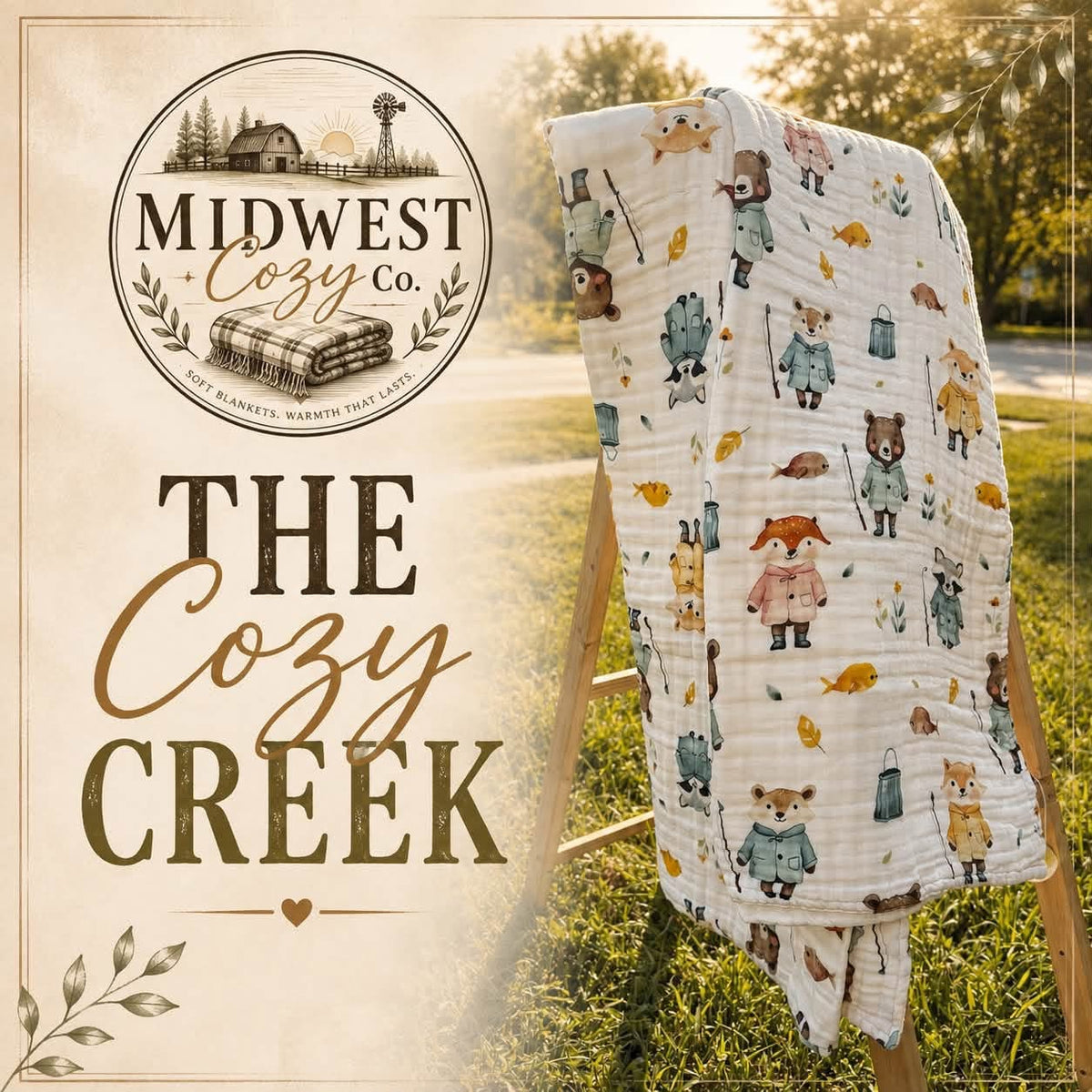The Cozy Creek - 8 Layer Muslin Blanket