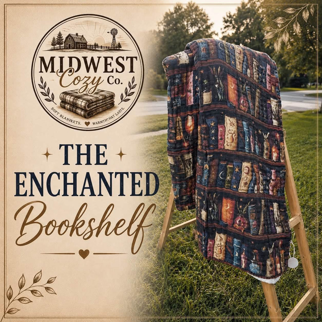 The Enchanted Bookshelf - 8 Layer Muslin Blanket