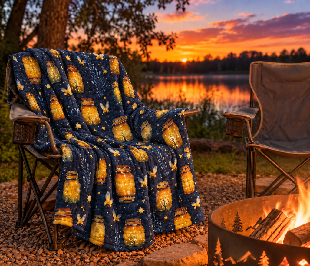 Country Night Lights - 8 Layer Muslin Blanket