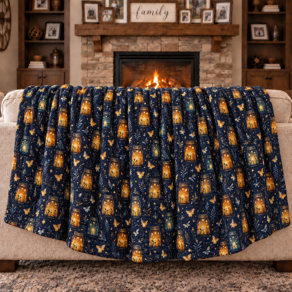 Country Night Lights - 8 Layer Muslin Blanket