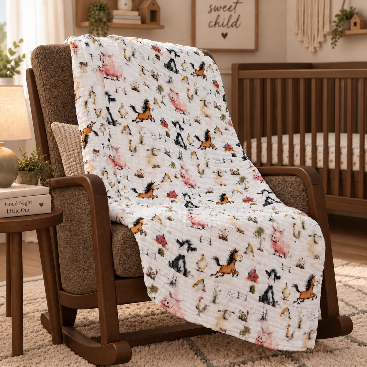 Pasture Bedtime - 8 Layer Muslin Blanket